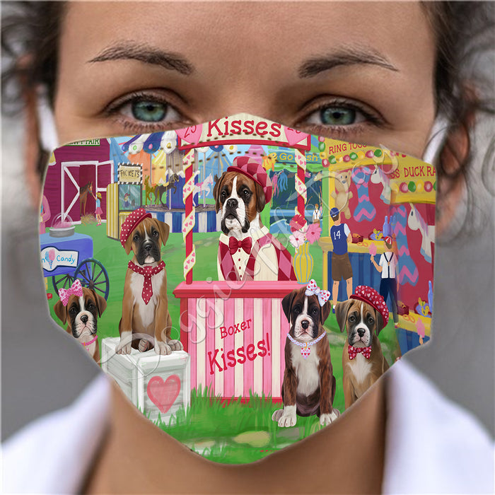 Carnival Kissing Booth Boxer Dogs Face Mask FM48027