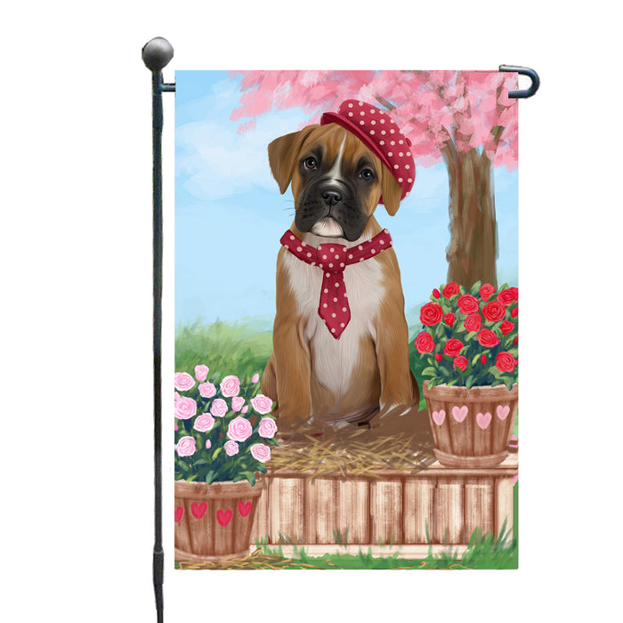 Personalized Rosie 25 Cent Kisses Boxer Dog Custom Garden Flag GFLG64666