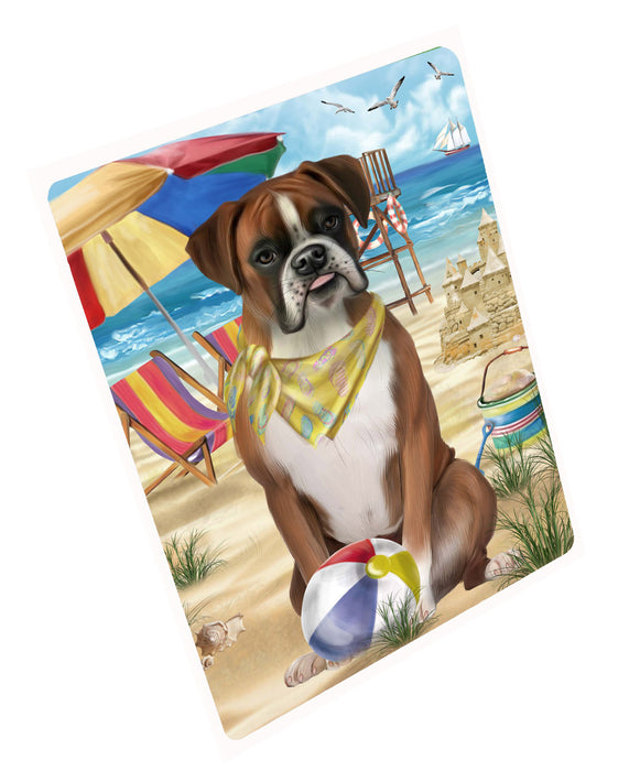 Pet Friendly Beach Boxer Dog Cutting Board - For Kitchen - Scratch & Stain Resistant - Designed To Stay In Place - Easy To Clean By Hand - Perfect for Chopping Meats, Vegetables, CA82476