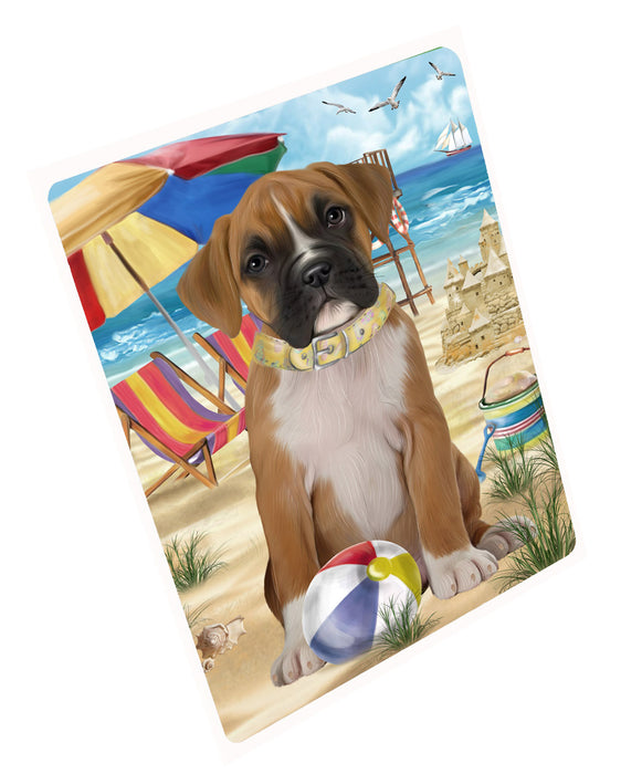 Pet Friendly Beach Boxer Dog Cutting Board - For Kitchen - Scratch & Stain Resistant - Designed To Stay In Place - Easy To Clean By Hand - Perfect for Chopping Meats, Vegetables, CA82478