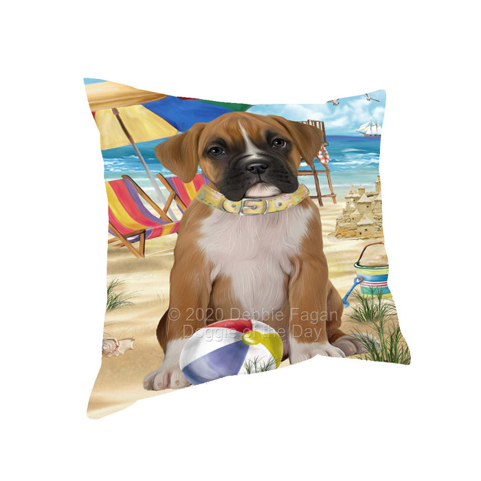 Pet Friendly Beach Boxer Dog Pillow with Top Quality High-Resolution Images - Ultra Soft Pet Pillows for Sleeping - Reversible & Comfort - Ideal Gift for Dog Lover - Cushion for Sofa Couch Bed - 100% Polyester, PILA91612