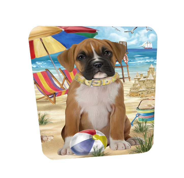 Pet Friendly Beach Boxer Dog Coasters Set of 4 CSTA58131