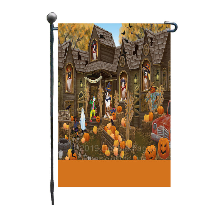 Personalized Haunted House Trick or Treat Halloween Boxer Dogs Custom Garden Flags GFLG-DOTD-A59498