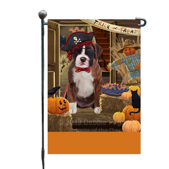 Personalized Enter at Own Risk Trick or Treat Halloween Boxer Dog Custom Garden Flags GFLG-DOTD-A59500
