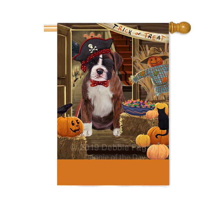 Personalized Enter at Own Risk Trick or Treat Halloween Boxer Dog Custom House Flag FLG-DOTD-A59556