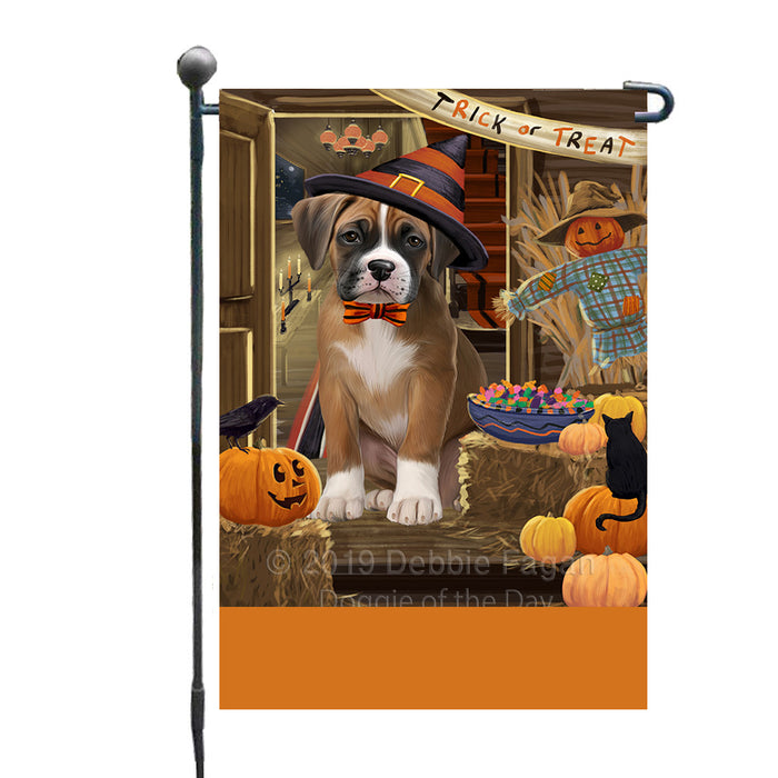 Personalized Enter at Own Risk Trick or Treat Halloween Boxer Dog Custom Garden Flags GFLG-DOTD-A59501