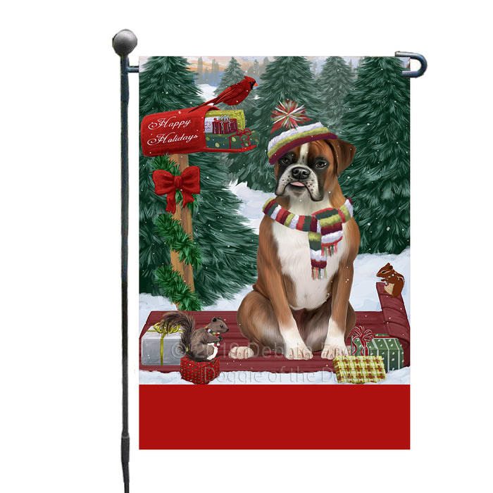 Personalized Merry Christmas Woodland Sled  Boxer Dog Custom Garden Flags GFLG-DOTD-A61524