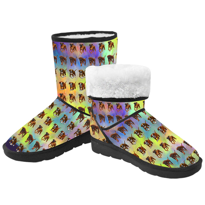 Paradise Wave Boxer Dogs Men's Snow Boots