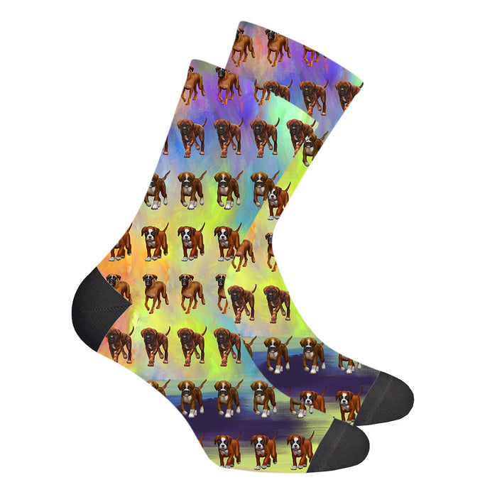 Paradise Wave Boxer Dogs Kid's Socks