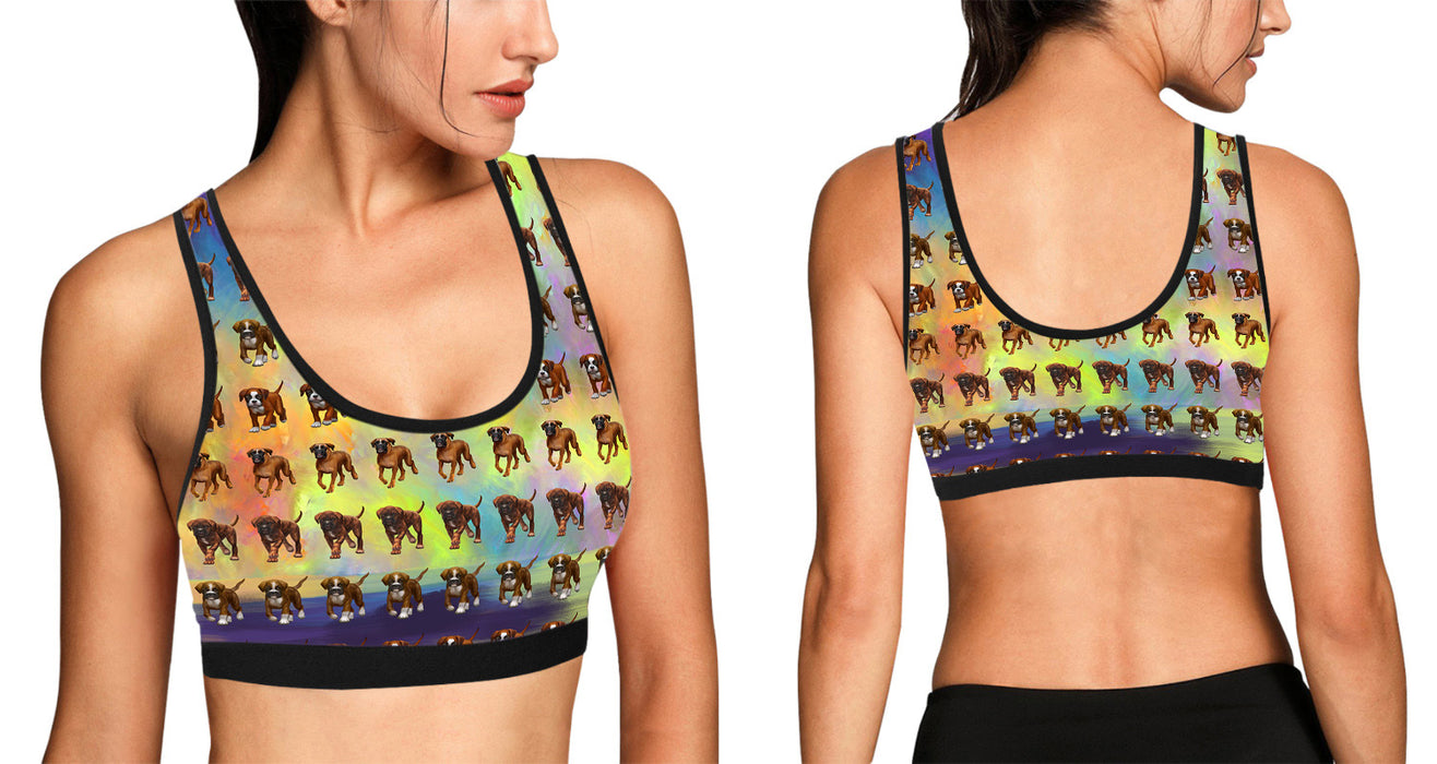 Paradise Wave Boxer Dogs All Over Print Women's Sports Bra