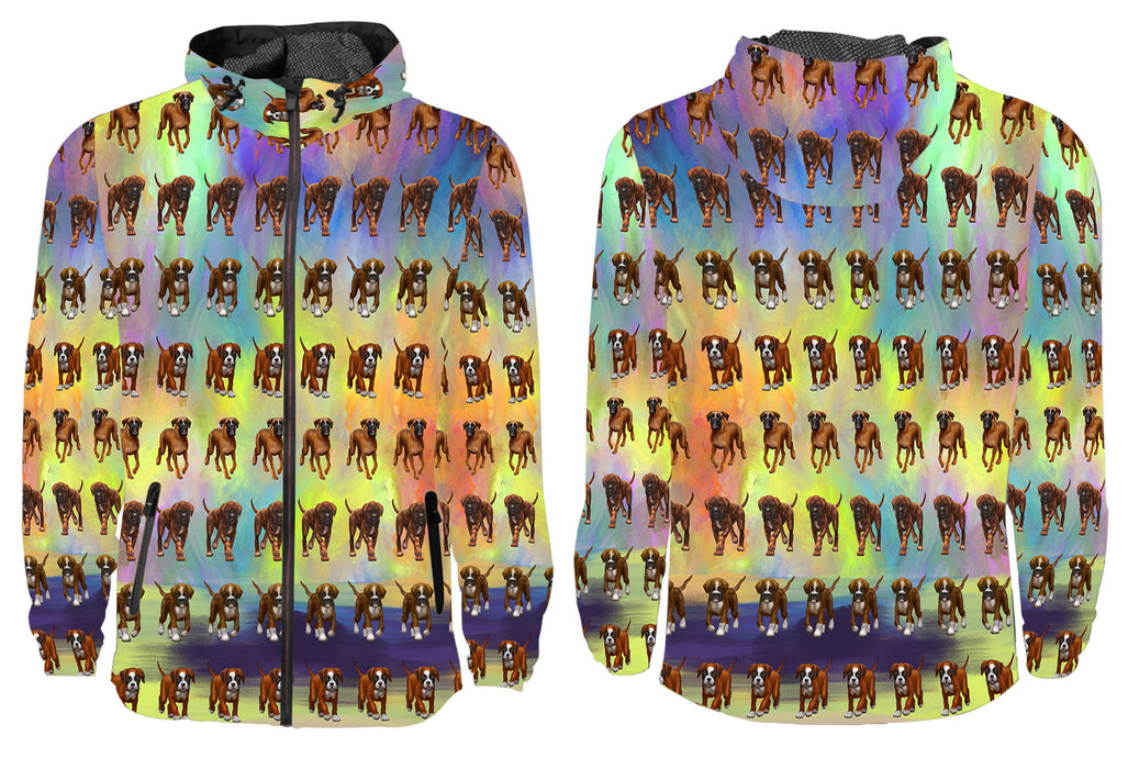 Paradise Wave Boxer Dogs All Over Print Windbreaker for Men