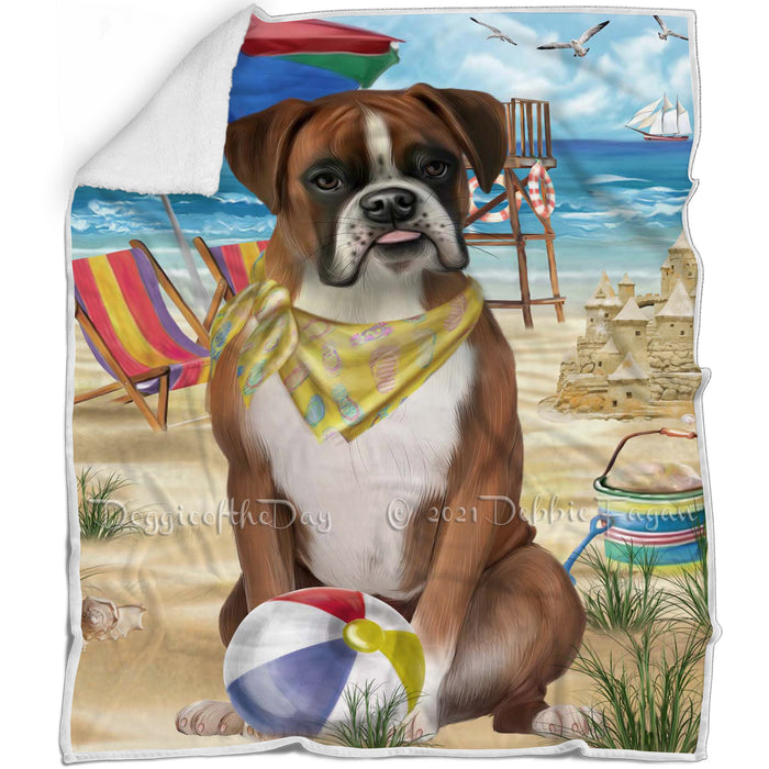 Pet Friendly Beach Boxer Dog Blanket BLNKT142477