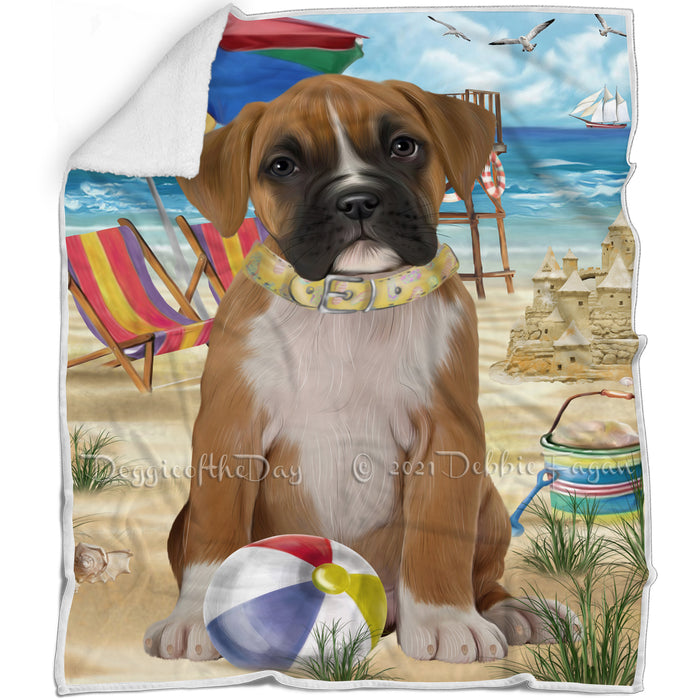 Pet Friendly Beach Boxer Dog Blanket BLNKT142478