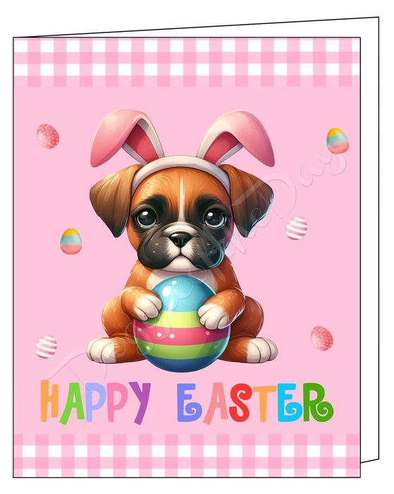 Boxer Dog Easter Day Greeting Cards and Note Cards with Envelope - Easter Invitation Card with Multi Design Pack