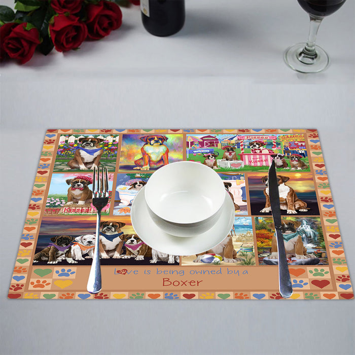 Love is Being Owned Boxer Dog Beige Placemat