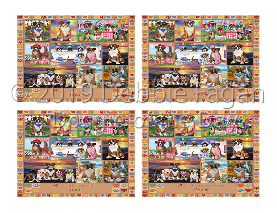 Love is Being Owned Boxer Dog Beige Placemat