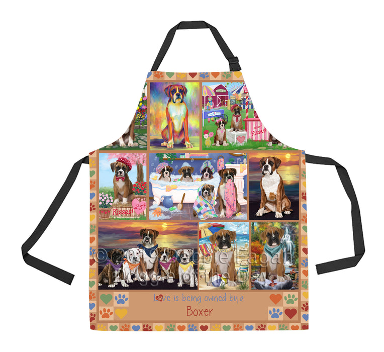 Love is Being Owned Boxer Dog Beige Apron