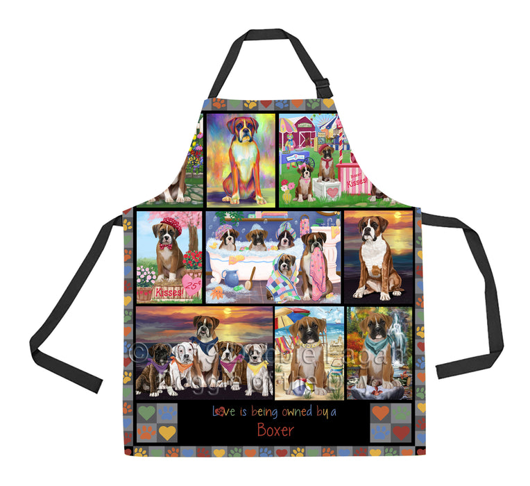 Love is Being Owned Boxer Dog Grey Apron