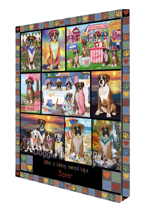 Love is Being Owned Boxer Dog Grey Canvas Print Wall Art Décor CVS137771