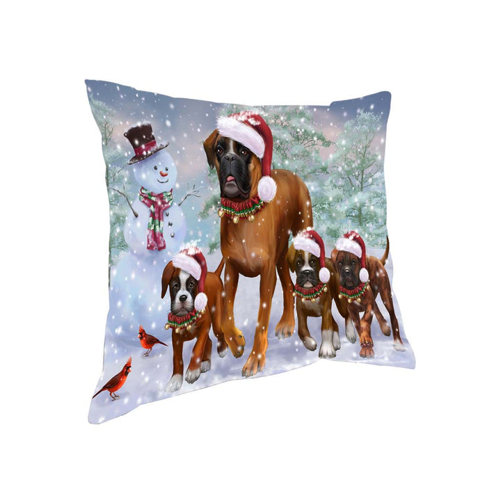 Christmas Running Family Boxers Dog Pillow PIL70788