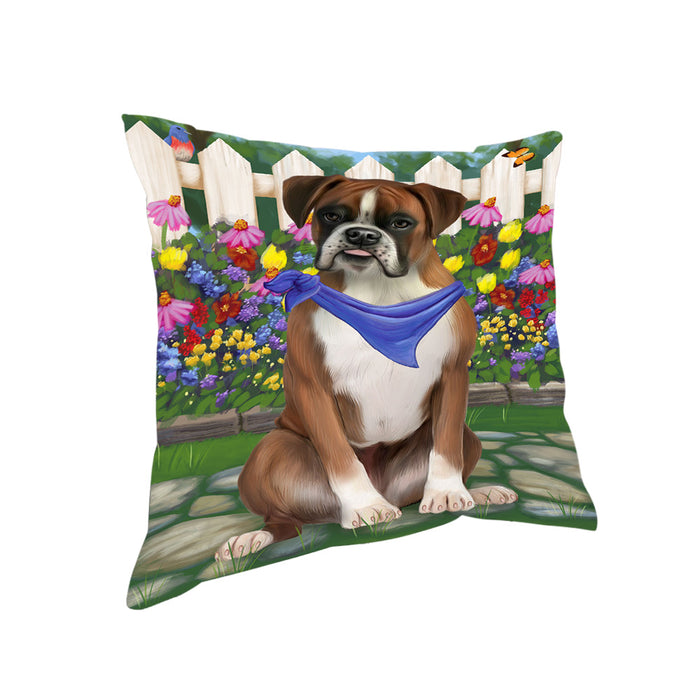 Spring Floral Boxer Dog Pillow PIL55088