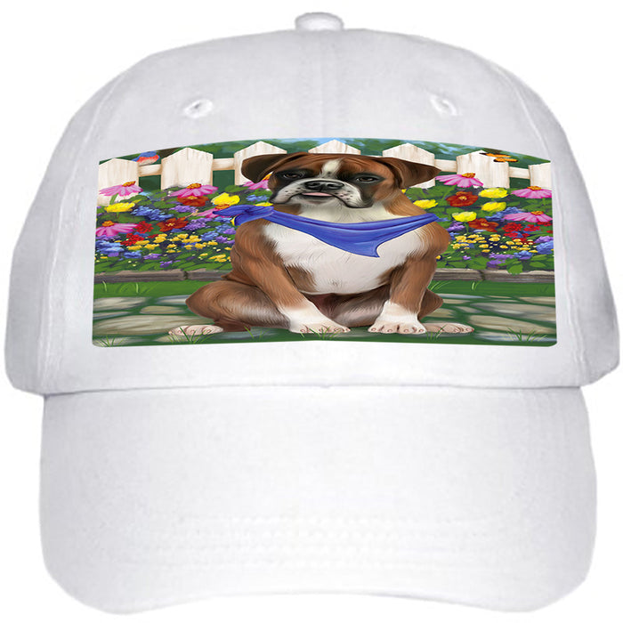 Spring Floral Boxer Dog Ball Hat Cap HAT53157