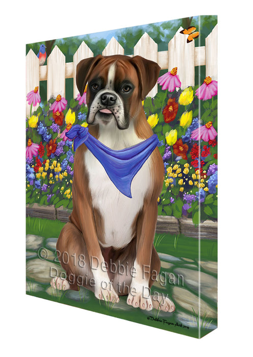 Spring Floral Boxer Dog Canvas Wall Art CVS64024