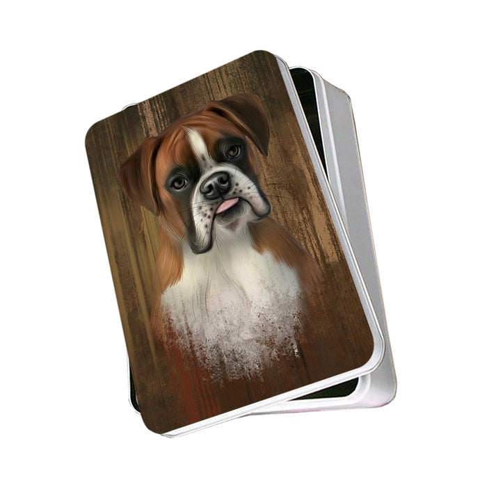 Rustic Boxer Dog Photo Storage Tin PITN50539