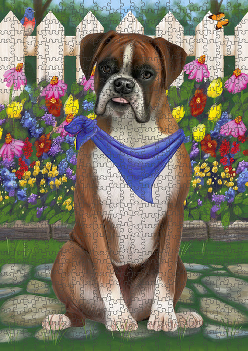 Spring Floral Boxer Dog Puzzle with Photo Tin PUZL53130