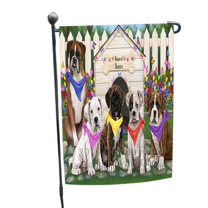 Spring Dog House Boxers Dog Garden Flag GFLG49638