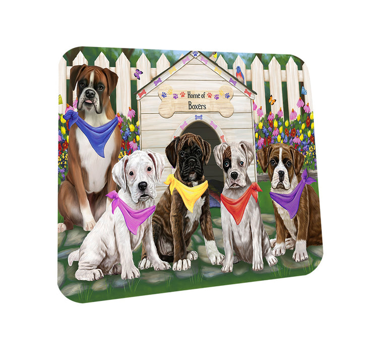 Spring Dog House Boxers Dog Coasters Set of 4 CST49768