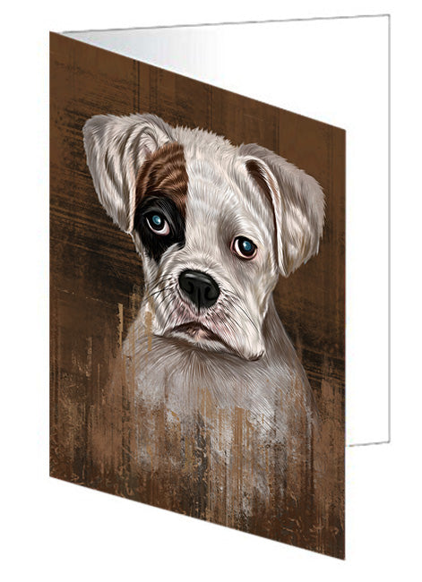 Rustic Boxer Dog Handmade Artwork Assorted Pets Greeting Cards and Note Cards with Envelopes for All Occasions and Holiday Seasons GCD55094
