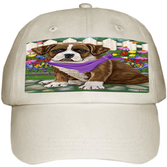 Spring Floral Boxer Dog Ball Hat Cap HAT53163
