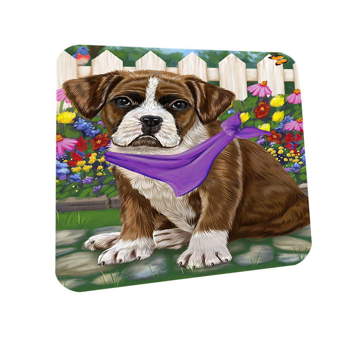 Spring Floral Boxer Dog Coasters Set of 4 CST49769