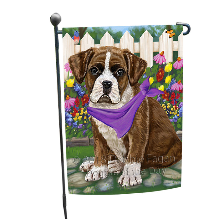 Spring Floral Boxer Dog Garden Flag GFLG49639