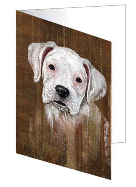 Rustic Boxer Dog Handmade Artwork Assorted Pets Greeting Cards and Note Cards with Envelopes for All Occasions and Holiday Seasons GCD55097