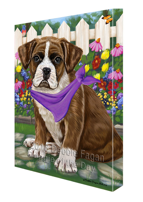 Spring Floral Boxer Dog Canvas Wall Art CVS64042