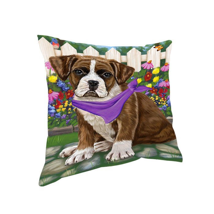 Spring Floral Boxer Dog Pillow PIL55096