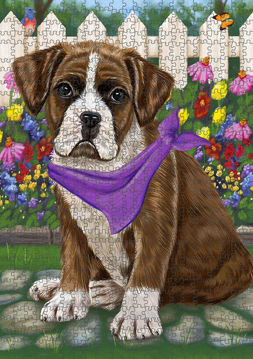 Spring Floral Boxer Dog Puzzle with Photo Tin PUZL53136