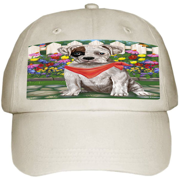Spring Floral Boxer Dog Ball Hat Cap HAT53166
