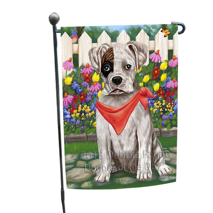 Spring Floral Boxer Dog Garden Flag GFLG49640