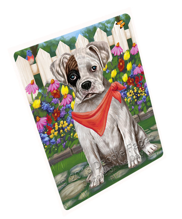 Spring Floral Boxer Dog Tempered Cutting Board C53298