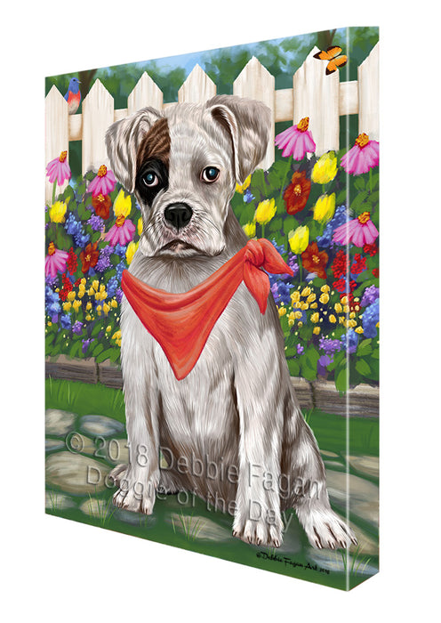 Spring Floral Boxer Dog Canvas Wall Art CVS64051