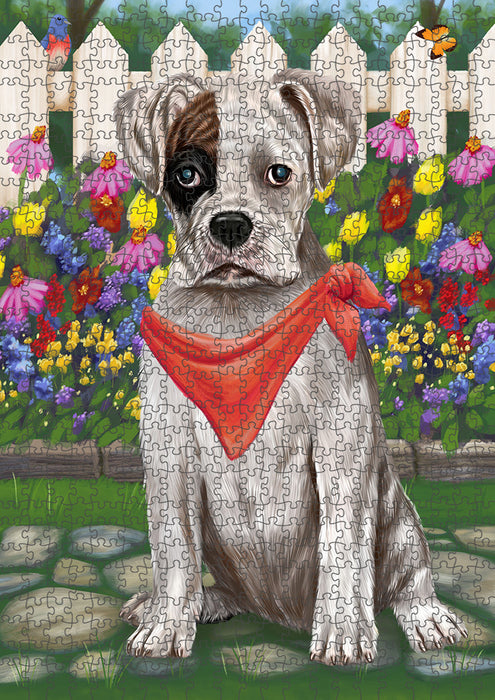 Spring Floral Boxer Dog Puzzle with Photo Tin PUZL53139