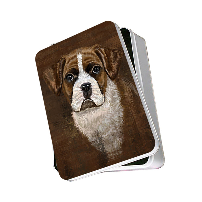 Rustic Boxer Dog Photo Storage Tin PITN50357