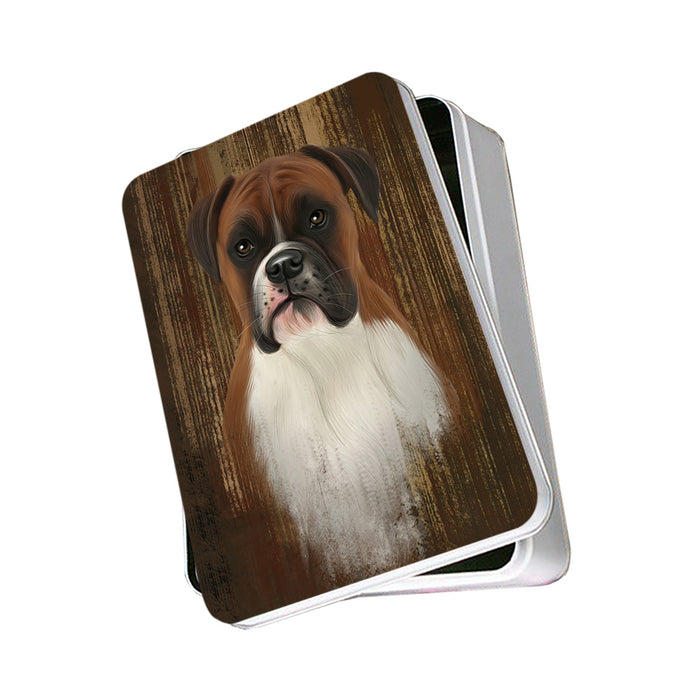 Rustic Boxer Dog Photo Storage Tin PITN50542