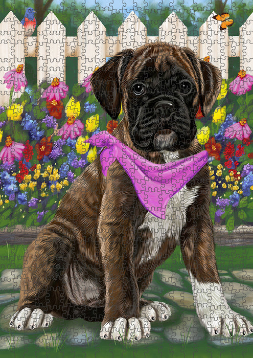 Spring Floral Boxer Dog Puzzle with Photo Tin PUZL53142