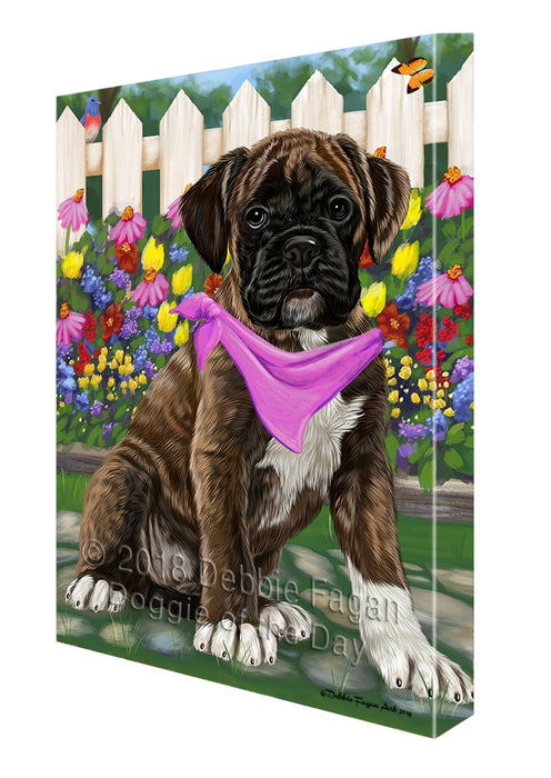 Spring Floral Boxer Dog Canvas Wall Art CVS64060