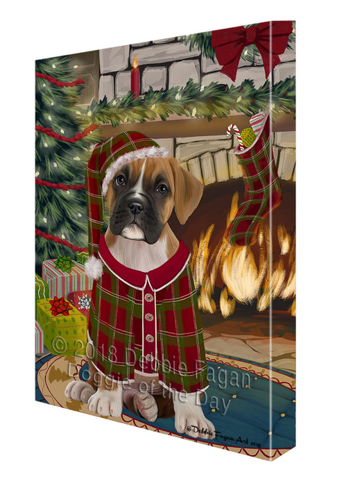 The Stocking was Hung Boxer Dog Canvas Print Wall Art Décor CVS117089
