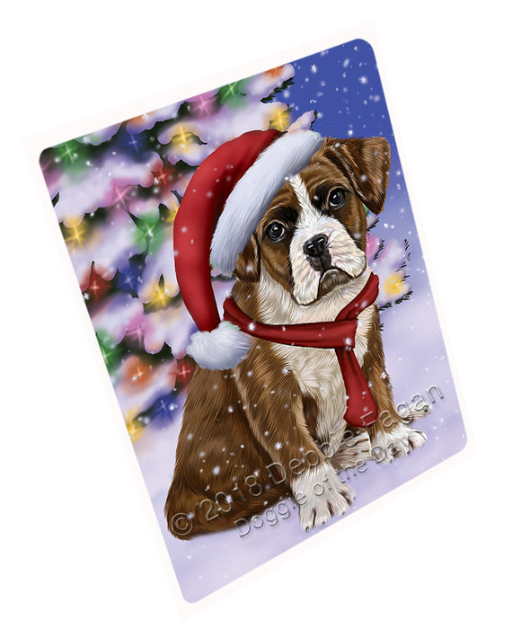 Winterland Wonderland Boxer Dog In Christmas Holiday Scenic Background  Large Refrigerator / Dishwasher Magnet RMAG81084